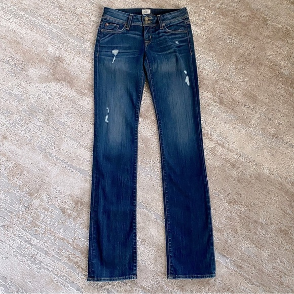 Hudson Jeans Jeans Hudson Ginny Straight Leg Slim Distressed Dark